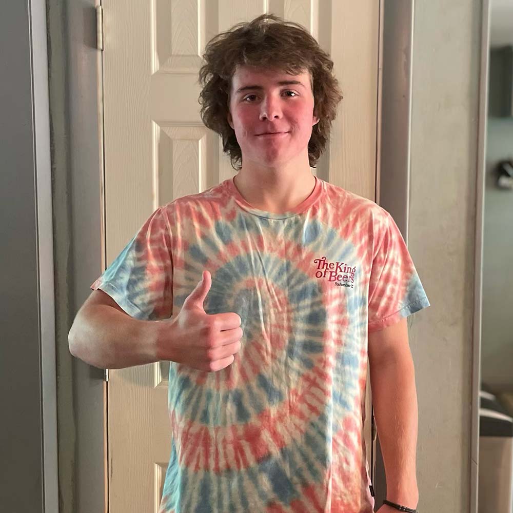 Jesse on the first day of his senior year in High School